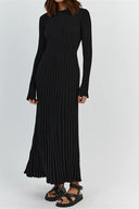 Abito Maxi in Maglia a Costine con Svasatura Antonia