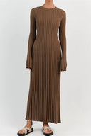 Abito Maxi in Maglia a Costine con Svasatura Antonia