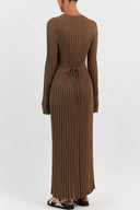 Abito Maxi in Maglia a Costine con Svasatura Antonia
