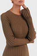 Abito Maxi in Maglia a Costine con Svasatura Antonia