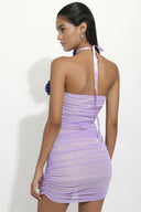 Vestito Mini in Rete con Applicazioni a Fiore Athena