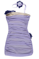 Vestito Mini in Rete con Applicazioni a Fiore Athena