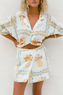 Conjunto de falda estampada irregular