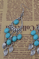 Brincos Pendentes Vintage Ocidentais Femininos com Turquesa