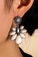 Damen Boho Blumenhänger Ohrringe