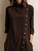 Vestido Midi de Estilo Boho com Abotoamento Lateral
