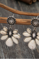 Damen Boho Blumenhänger Ohrringe