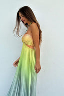 Vestido Maxi Plisado Degradado Belle