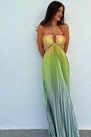 Belle Gradient Pleated Maxi Dress