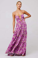 Beverly Printed Cut-out Maxi Slip Dress
