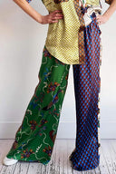 Pantaloni larghi a gamba larga con stampa folk speciale - Set
