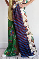 Pantaloni larghi a gamba larga con stampa folk speciale - Set