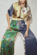Pantaloni larghi a gamba larga con stampa folk speciale - Set