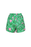 Costume intero verde con stampa a balze