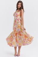 Cottie Printet Flare Midi Kjole
