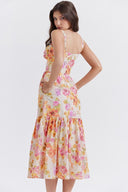 Cottie Printet Flare Midi Kjole