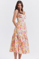 Cottie Printet Flare Midi Kjole