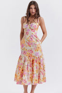 Cottie Printet Flare Midi Kjole