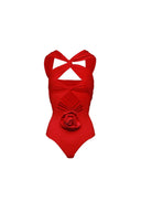 Floral Applikation Cutout Badeanzug Set