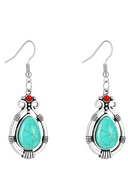 Boucles d'oreilles vintage turquoise style western pour femmes