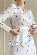 Set bluză cu dantelă și fustă maxi Eileen cu imprimeu floral și închidere tip șiret