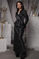 Set bluză cu dantelă și fustă maxi Eileen cu imprimeu floral și închidere tip șiret