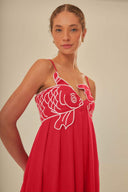 Vestido Maxi Slip Bordado Eileen Goldfish