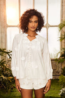 Blusa Ella floreale con scollo a V