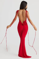 Robe longue Elma florale dos nu