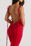 Robe longue Elma florale dos nu