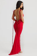 Rochie maxi Elma Floral cu spate decupat