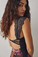 Elma Blomstret Printet Udskåret Mesh Maxi Slip-kjole