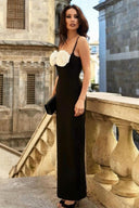 Rochie maxi tip slip Emily cu imprimeu floral și bandaj