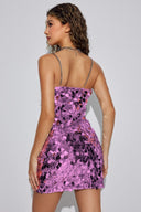 Robe courte Erica à sequins et chaîne métallique