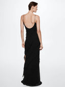 Eve Chiffon-Maxikleid mit Rüschen und Spaghettiträgern