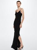 Eve Chiffon-Maxikleid mit Rüschen und Spaghettiträgern