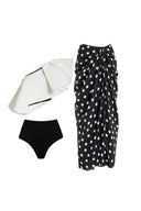 ポルカドットラップスカート付きビキニセット