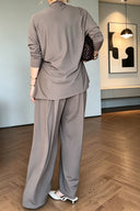 Conjunto de pantalones envolventes drapeados