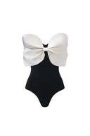 Costume intero con fiocco bianco e nero set