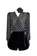 Blusa Gilda a maniche lunghe con pois