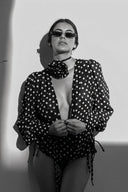Gilda blouse met lange mouwen en polkadots