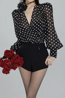 Blusa Gilda a maniche lunghe con pois
