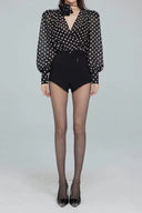 Gilda blouse met lange mouwen en polkadots