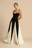 Vestido Maxi Slip Griselda Color Block