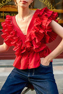 Helen flæse V-hals bluse