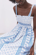 Vestito midi Helga con spalline arricciate e stampa