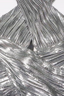 Abito lungo Heloise metallizzato con scollo all'americana a croce