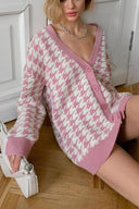 Großgeschnittener Hahnentritt-Cardigan