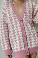 Großgeschnittener Hahnentritt-Cardigan