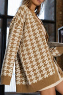 Großgeschnittener Hahnentritt-Cardigan
